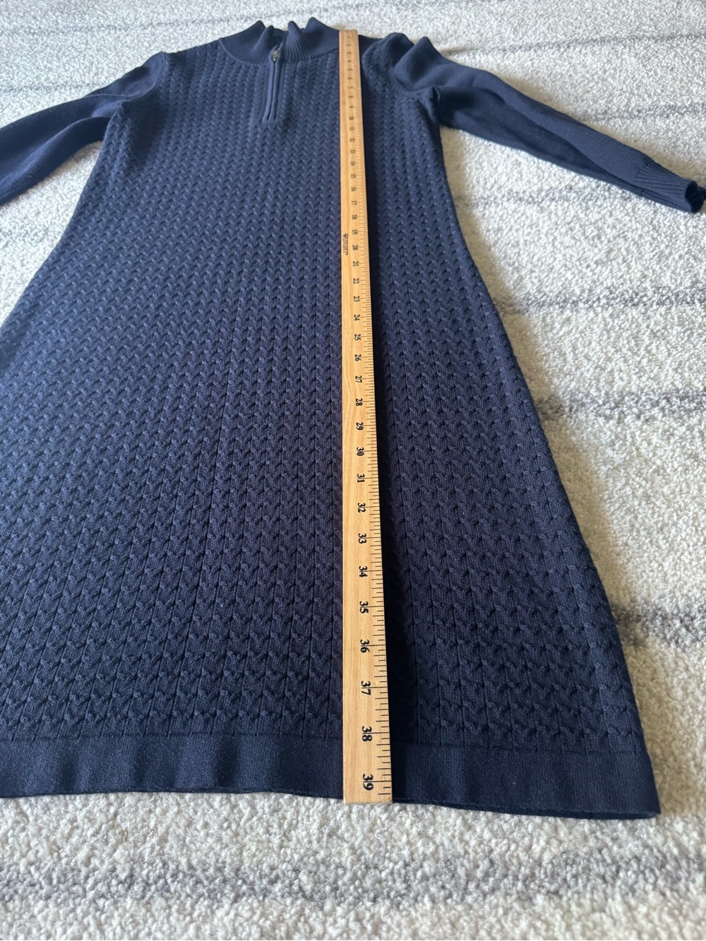 Tommy Bahama Navy Knit Midi Dress with Half-Zip Collar - Picture 12 of 14